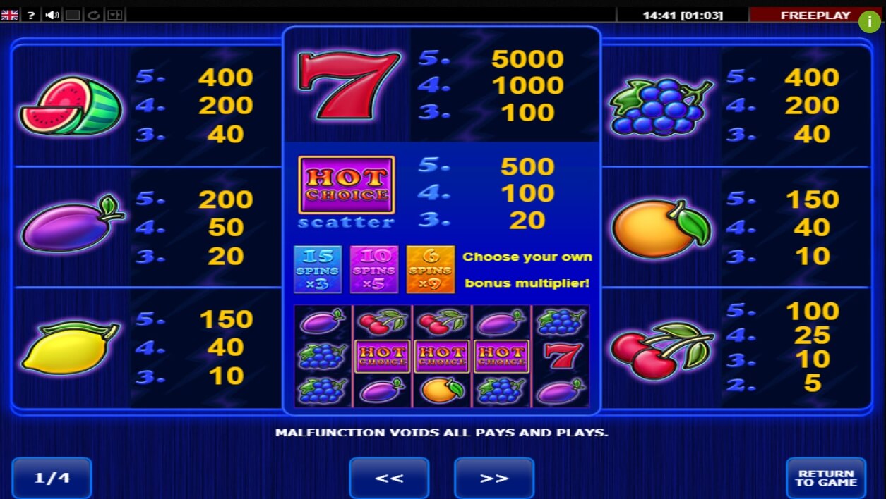 hot choice slot machine detail image 3