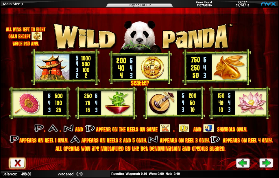 wild panda slot machine detail image 5