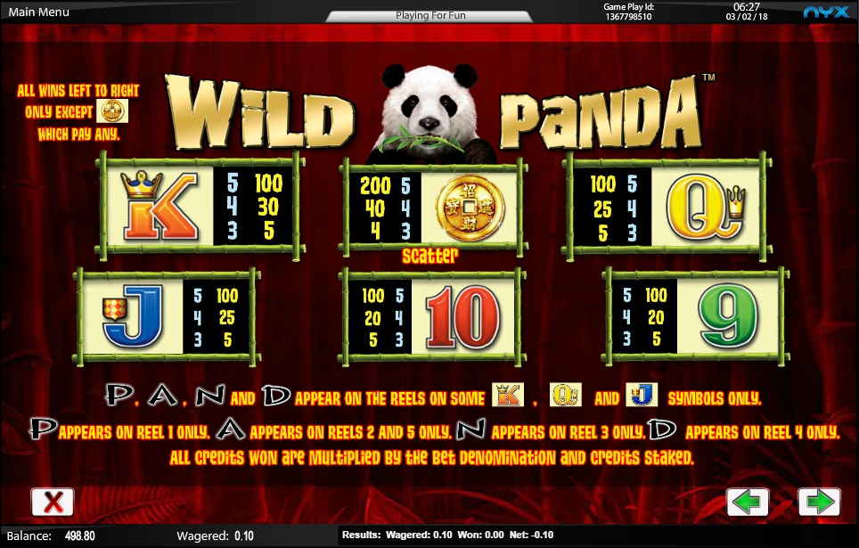 wild panda slot machine detail image 4