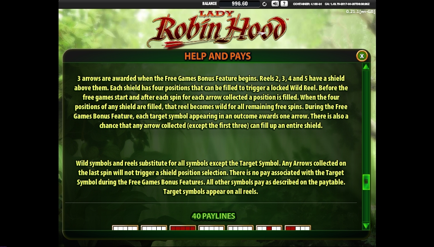 lady robin hood slot machine detail image 2
