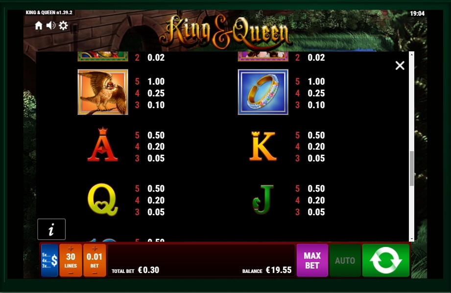 king and queen slot machine detail image 2