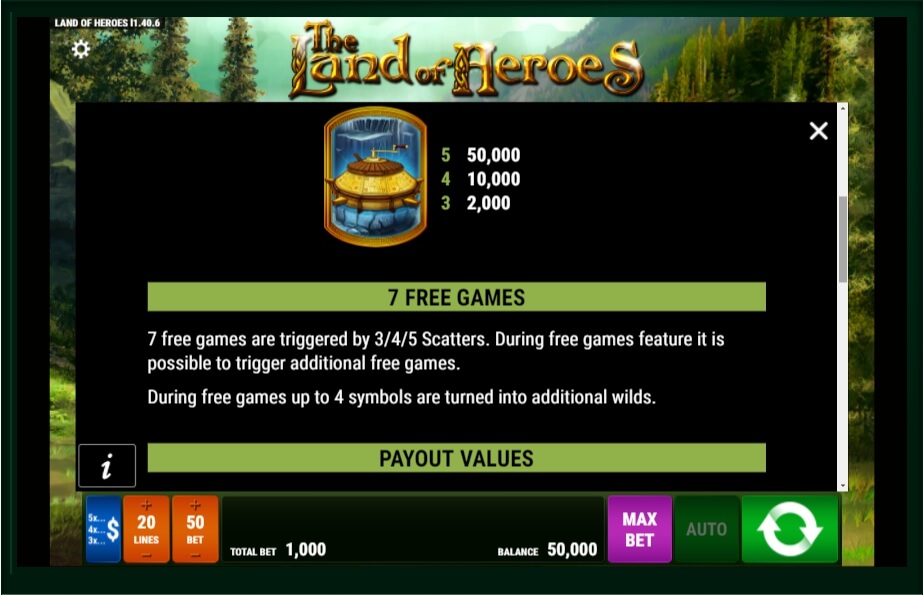 the land of heroes slot machine detail image 3