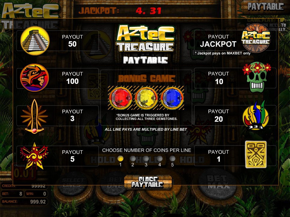 aztec treasure slot machine detail image 4