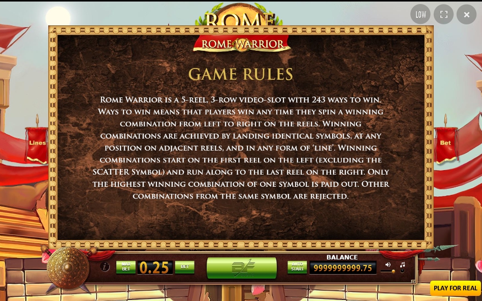 rome warrior slot machine detail image 2