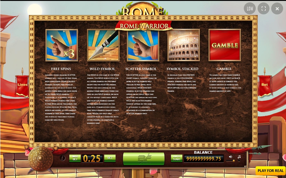 rome warrior slot machine detail image 1