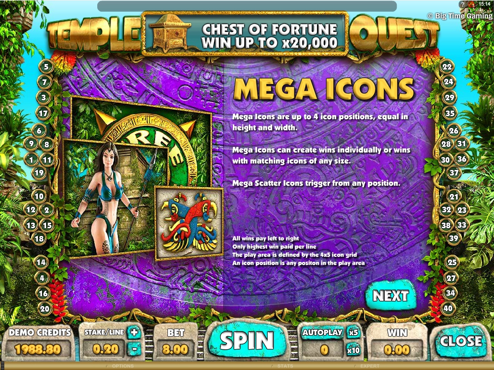 temple quest spinfinity slot machine detail image 4
