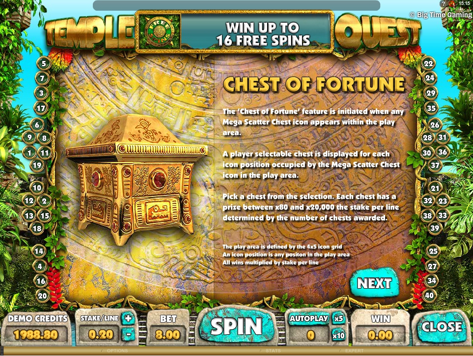temple quest spinfinity slot machine detail image 1