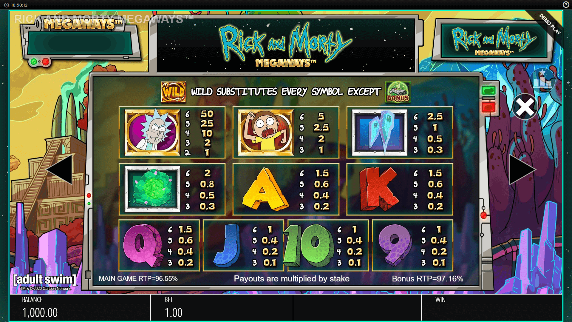 rick and morty megaways slot machine detail image 0