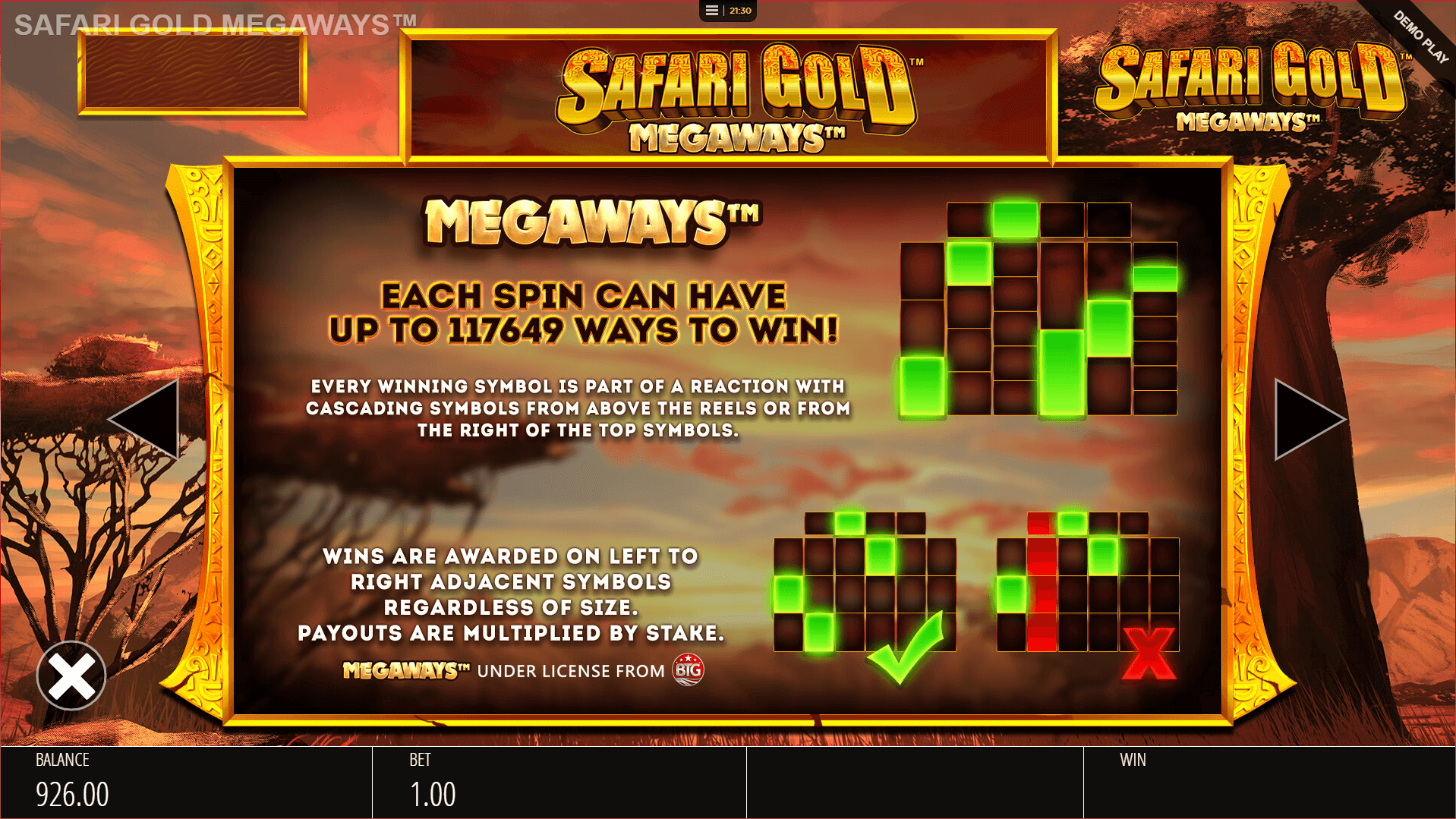 safari gold megaways slot machine detail image 1