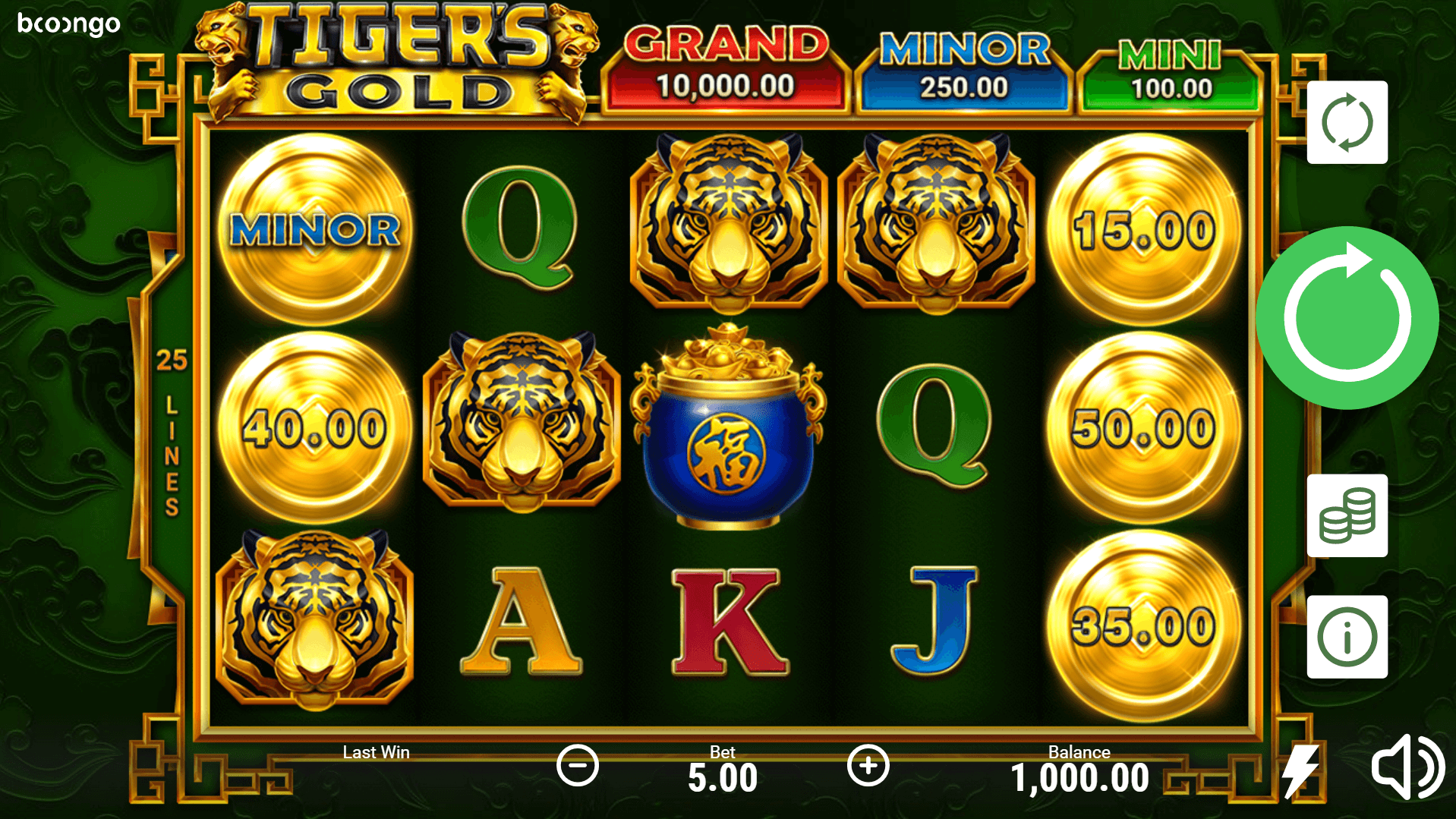 Tigers Gold Hold and Win slot play free