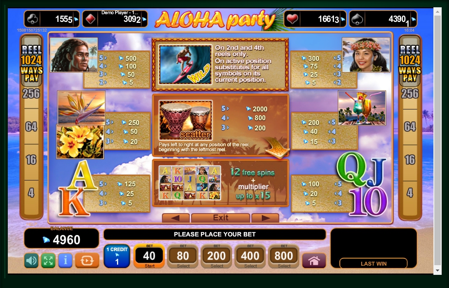 aloha party slot machine detail image 4