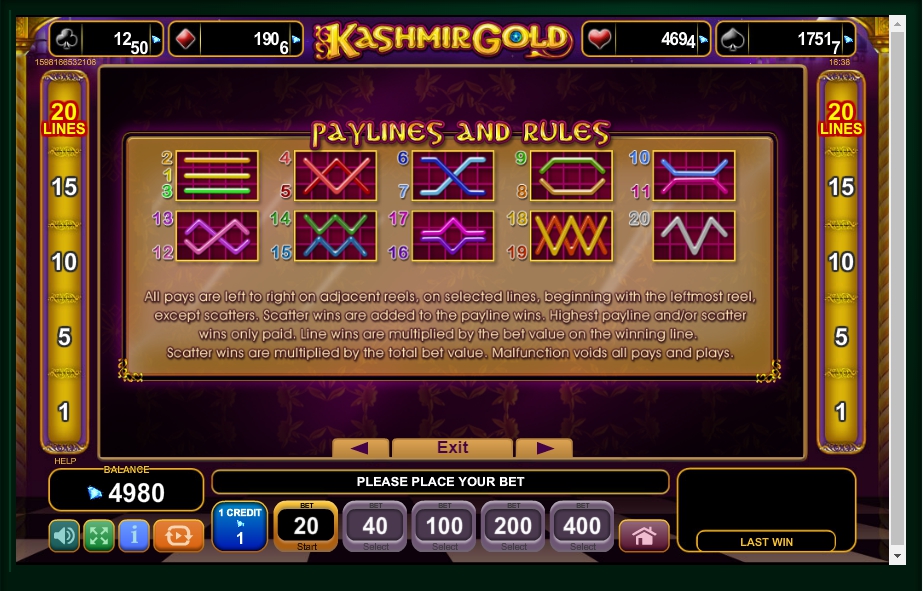 kashmir gold slot machine detail image 0