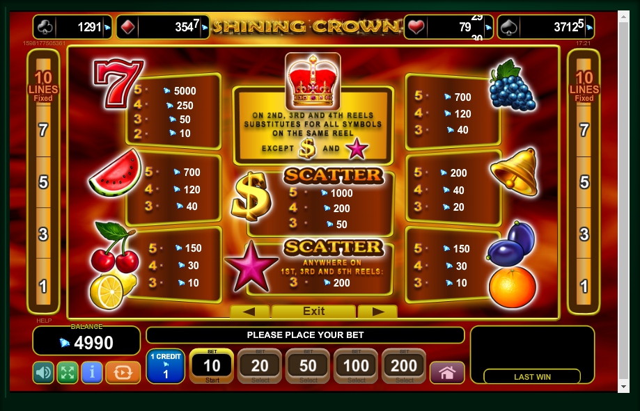 shining crown slot machine detail image 3