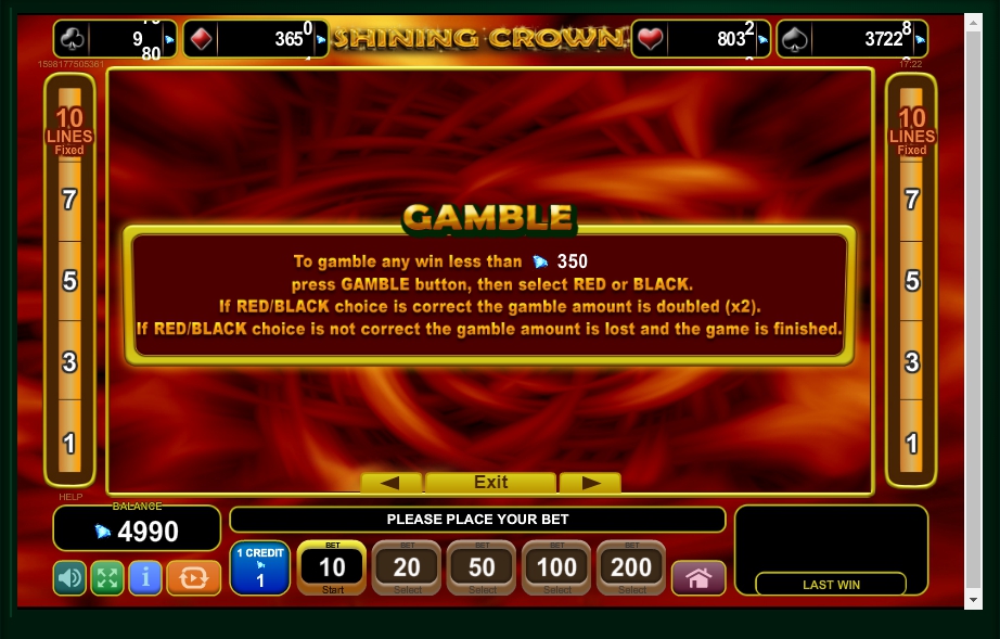 shining crown slot machine detail image 2