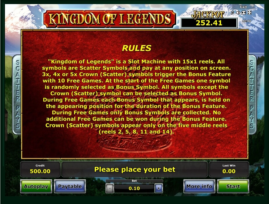 kingdom of legends slot machine detail image 3