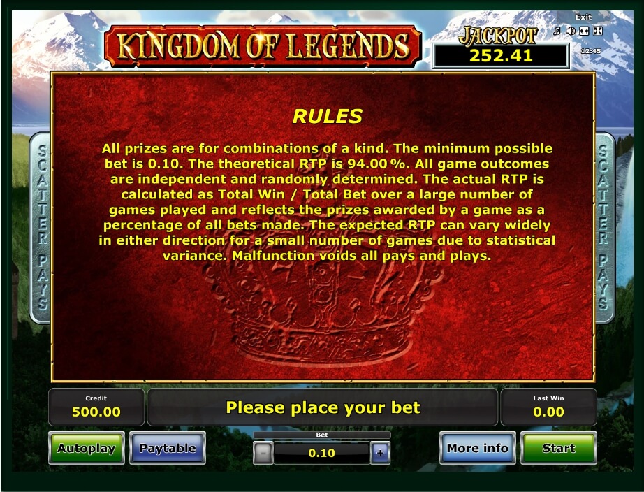 kingdom of legends slot machine detail image 1