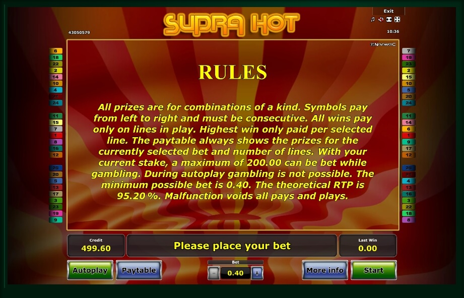 supra hot slot machine detail image 0