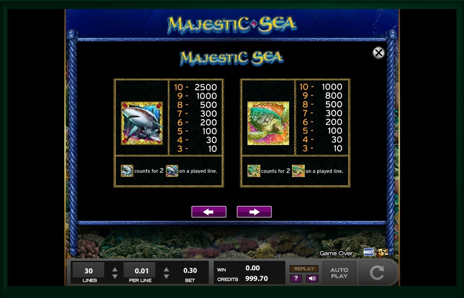 majestic sea slot machine detail image 15