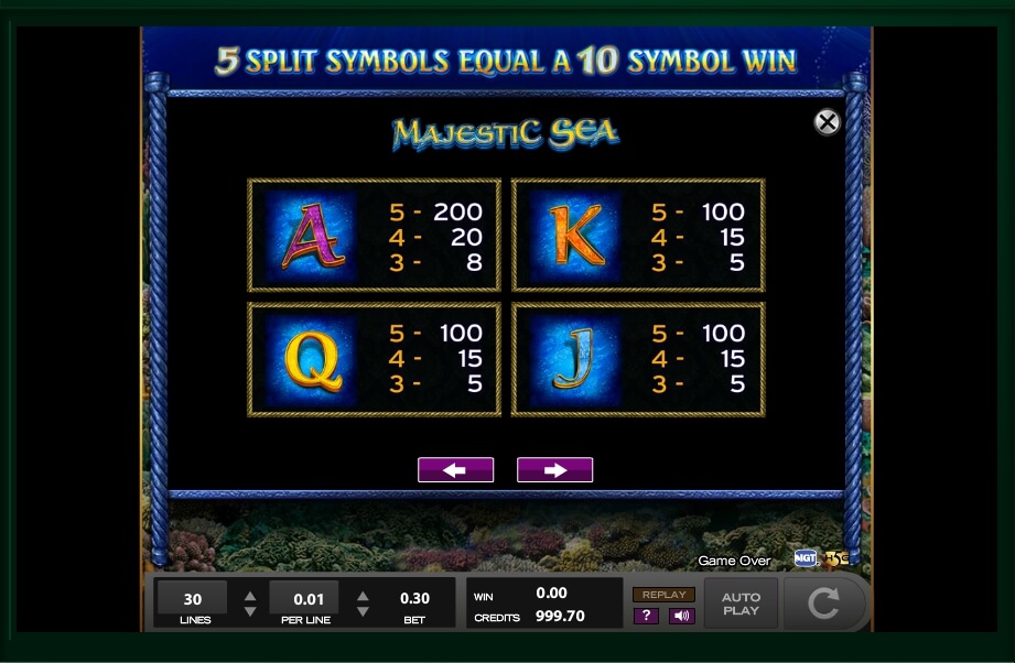 majestic sea slot machine detail image 12