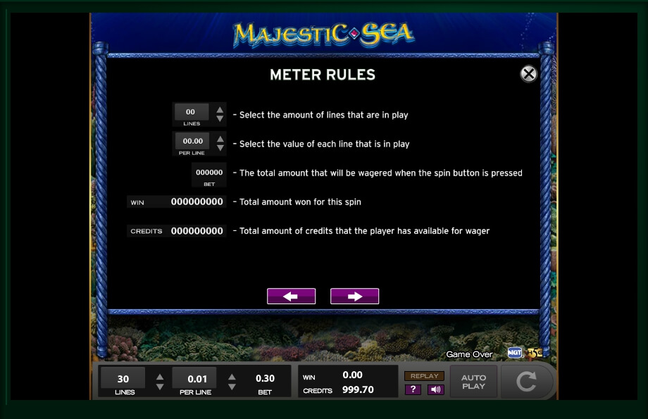 majestic sea slot machine detail image 9