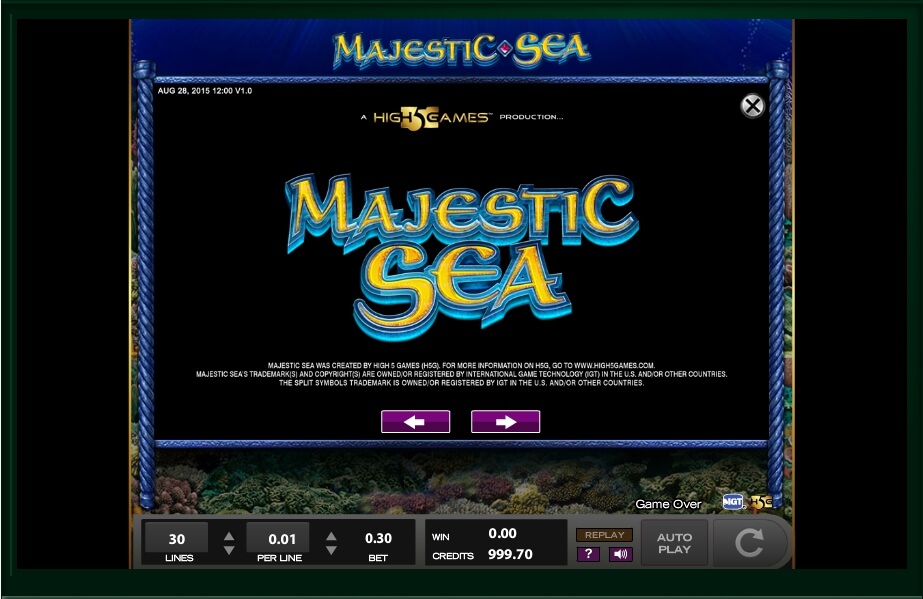 majestic sea slot machine detail image 8