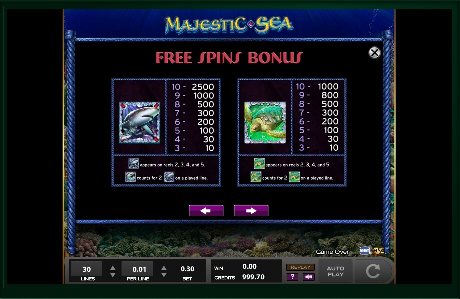 majestic sea slot machine detail image 6