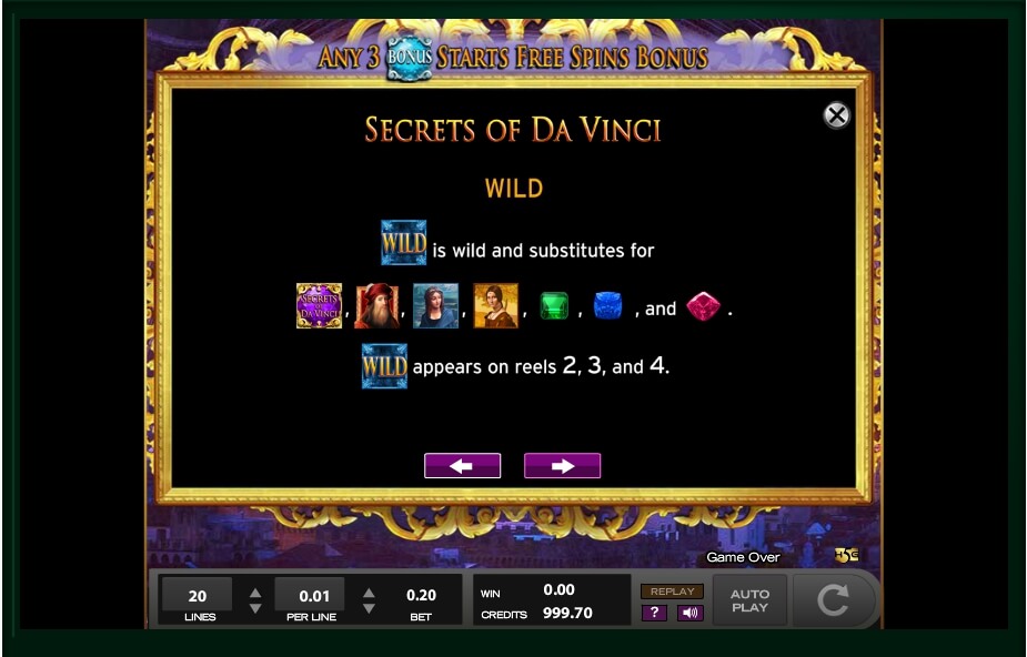 secrets of da vinci slot machine detail image 15