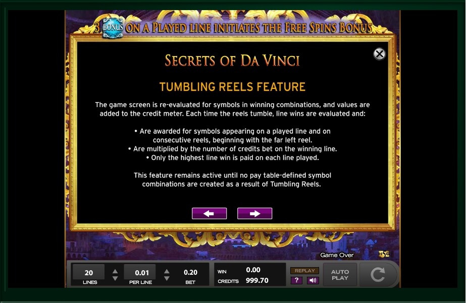 secrets of da vinci slot machine detail image 13