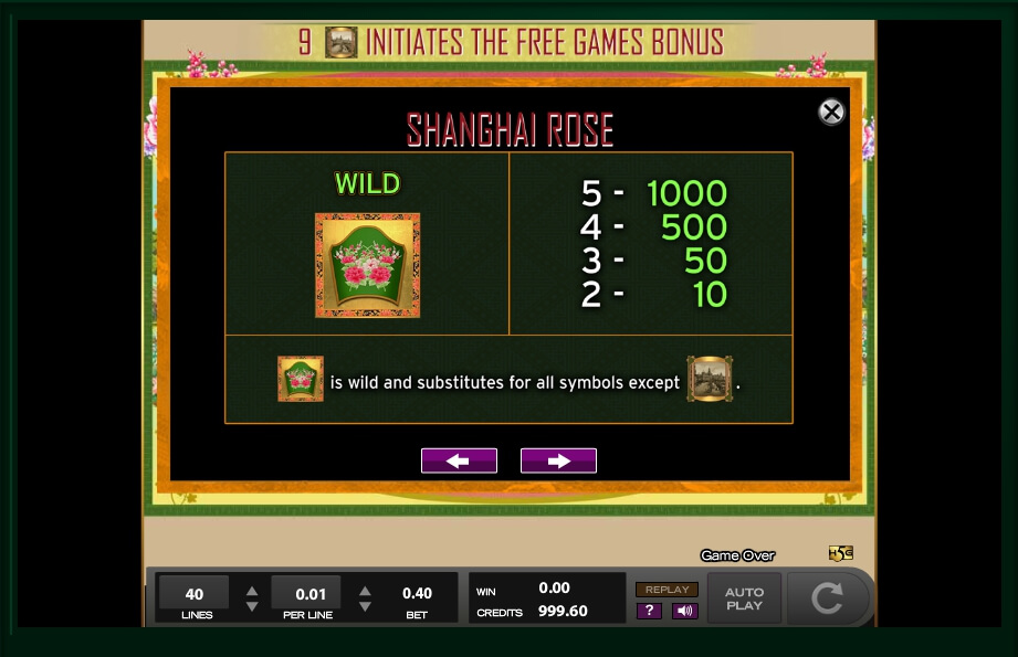 shanghai rose slot machine detail image 0