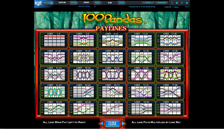 100 pandas slot machine detail image 1