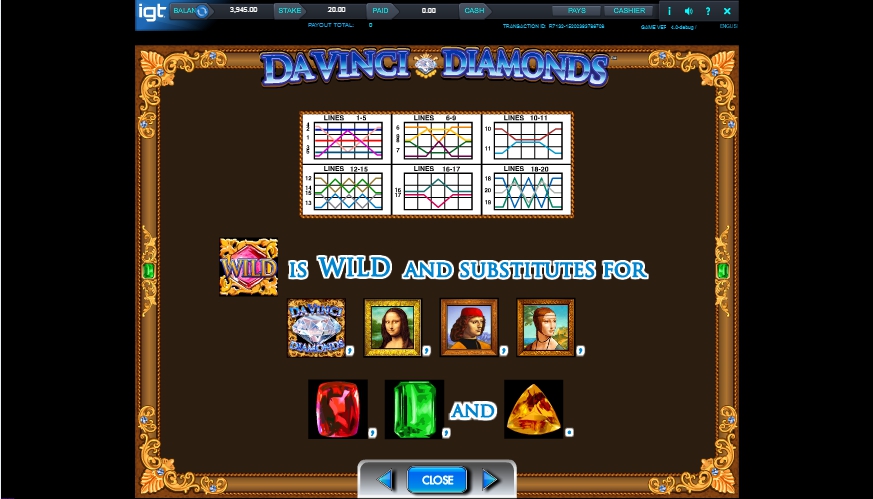 davinci diamonds slot machine detail image 3