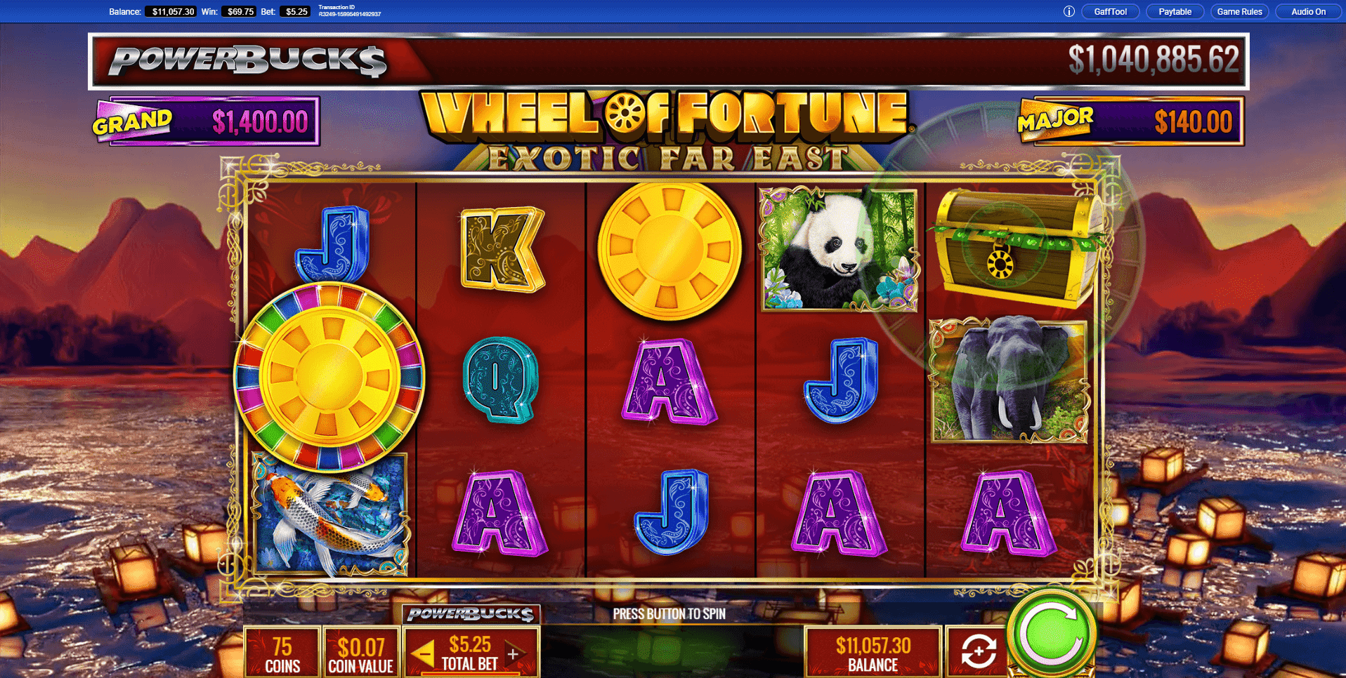 Powerbucks Wheel of Fortune Exotic Far East slot play free