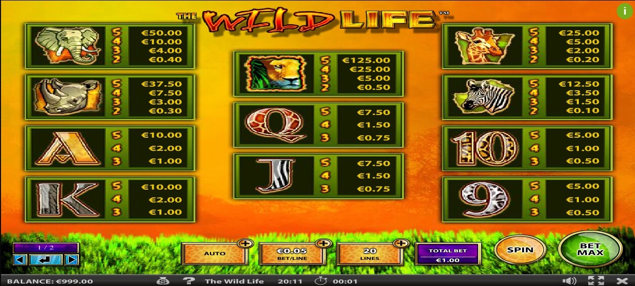 the wild life slot machine detail image 1