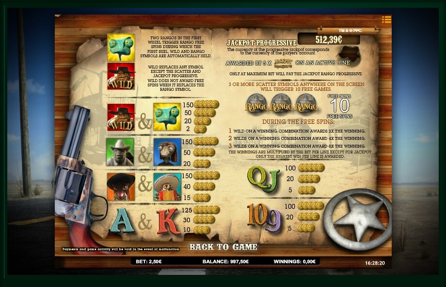 jackpot rango slot machine detail image 0