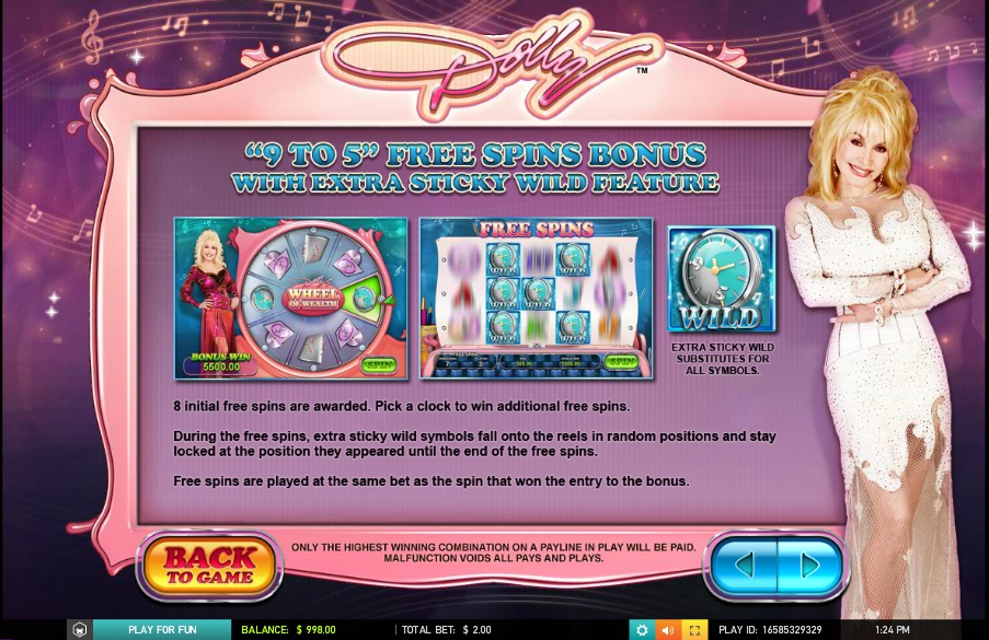 dolly parton slot machine detail image 4