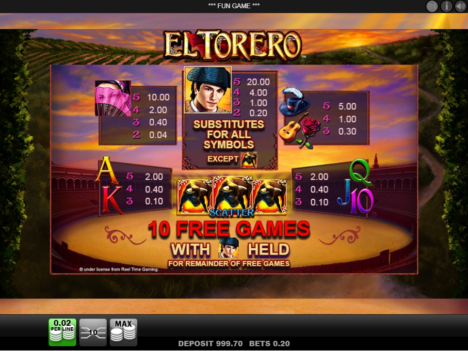 el torero slot machine detail image 9