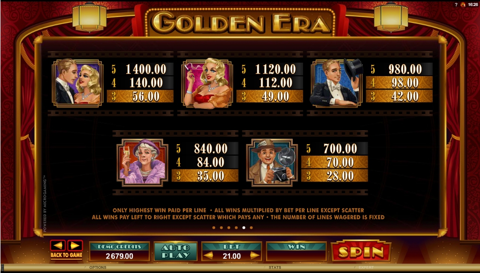 golden era slot machine detail image 2