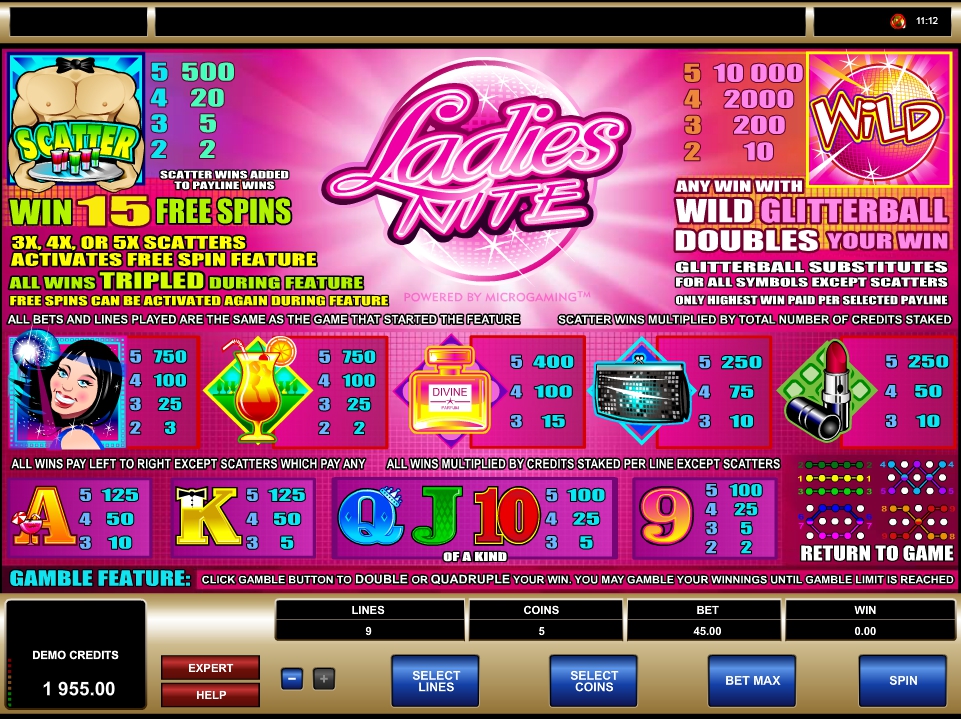ladies nite slot machine detail image 0