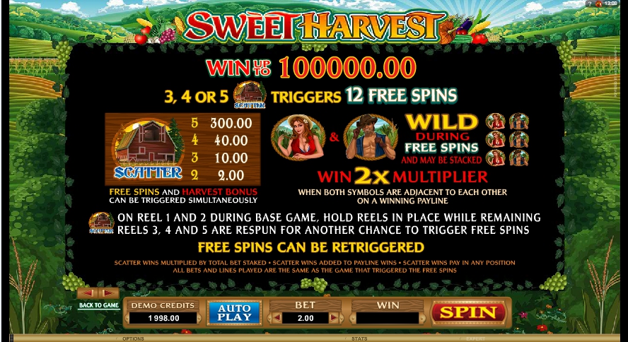 sweet harvest slot machine detail image 0