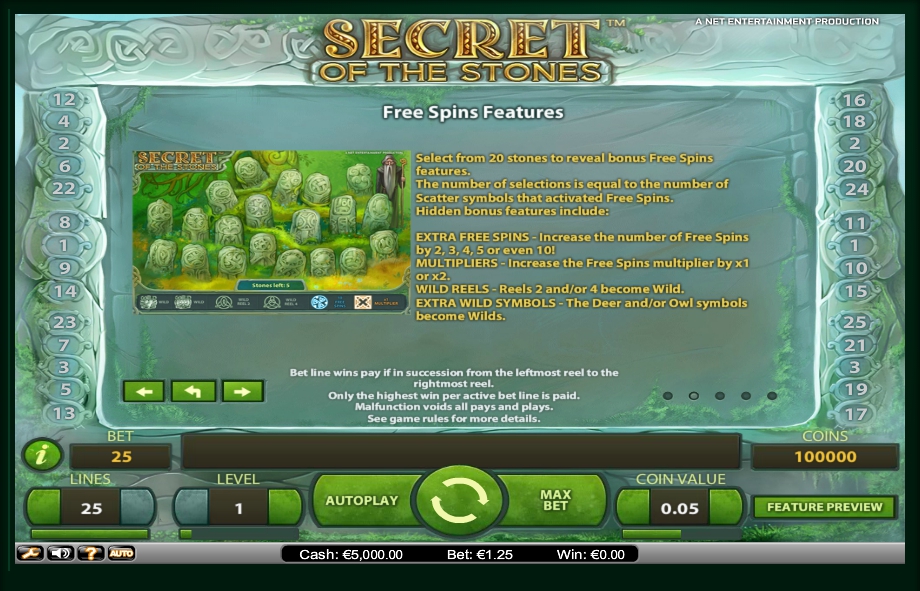 secret of the stones slot machine detail image 3