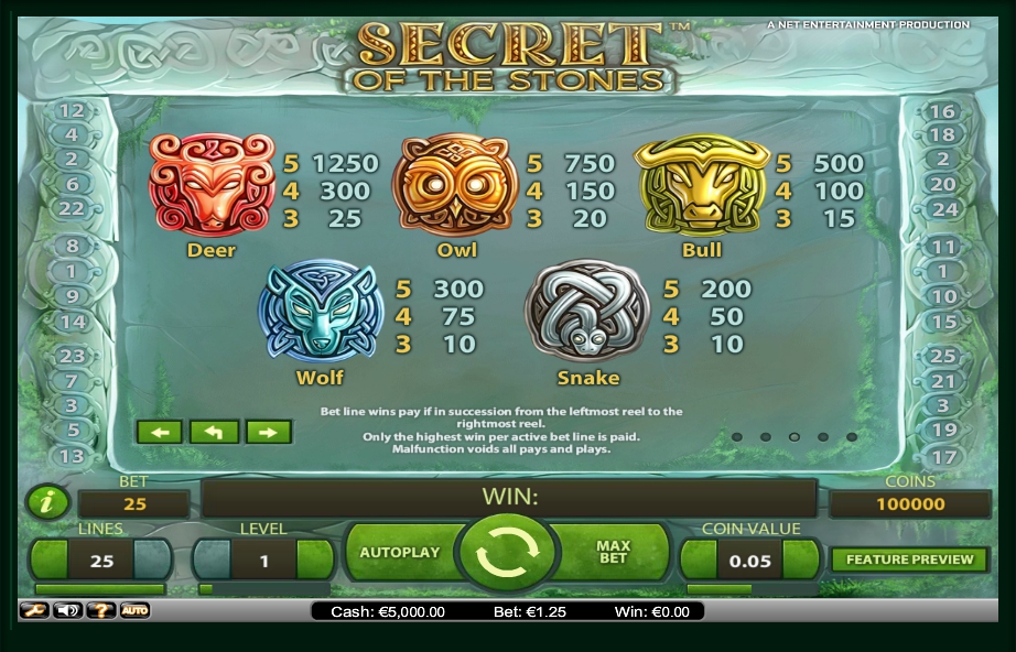 secret of the stones slot machine detail image 2