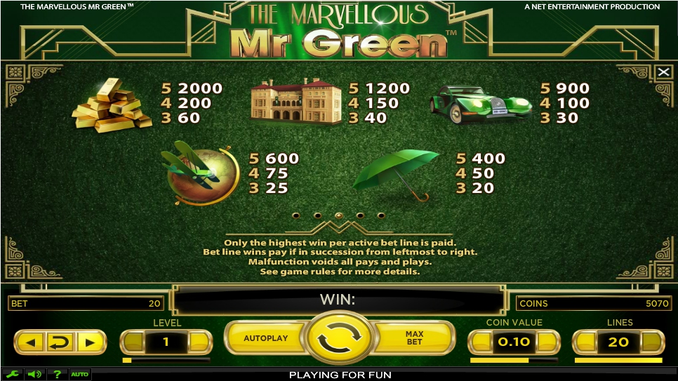 the marvellous mr green slot machine detail image 2