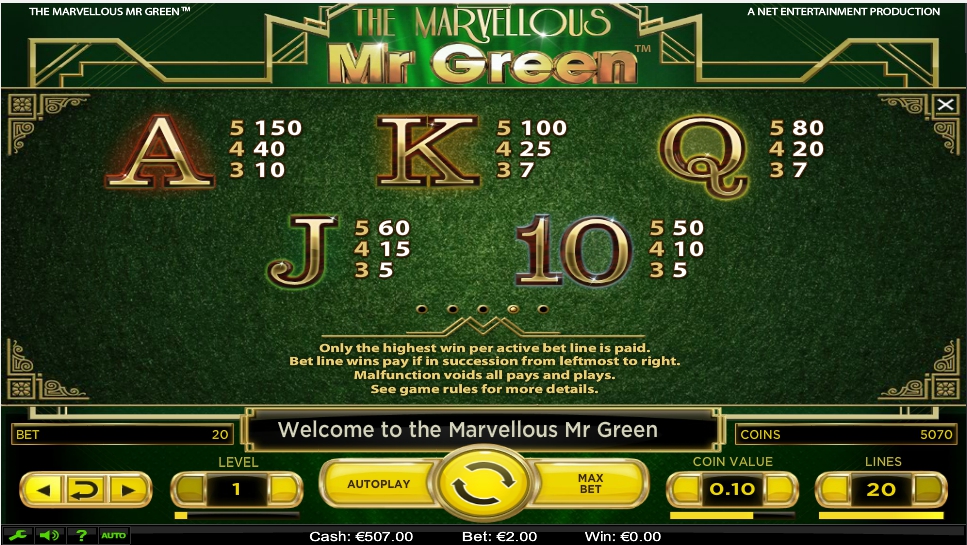 the marvellous mr green slot machine detail image 1