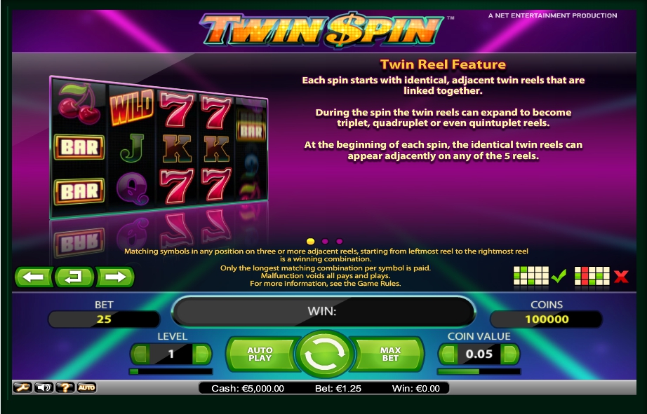 twin spin deluxe slot machine detail image 2