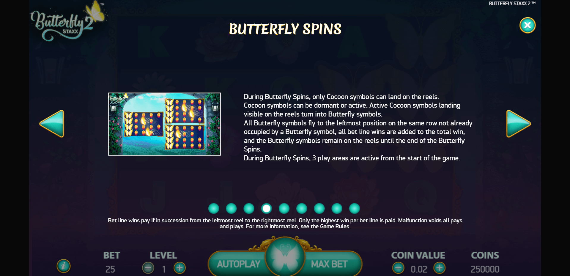 butterfly staxx 2 slot machine detail image 3
