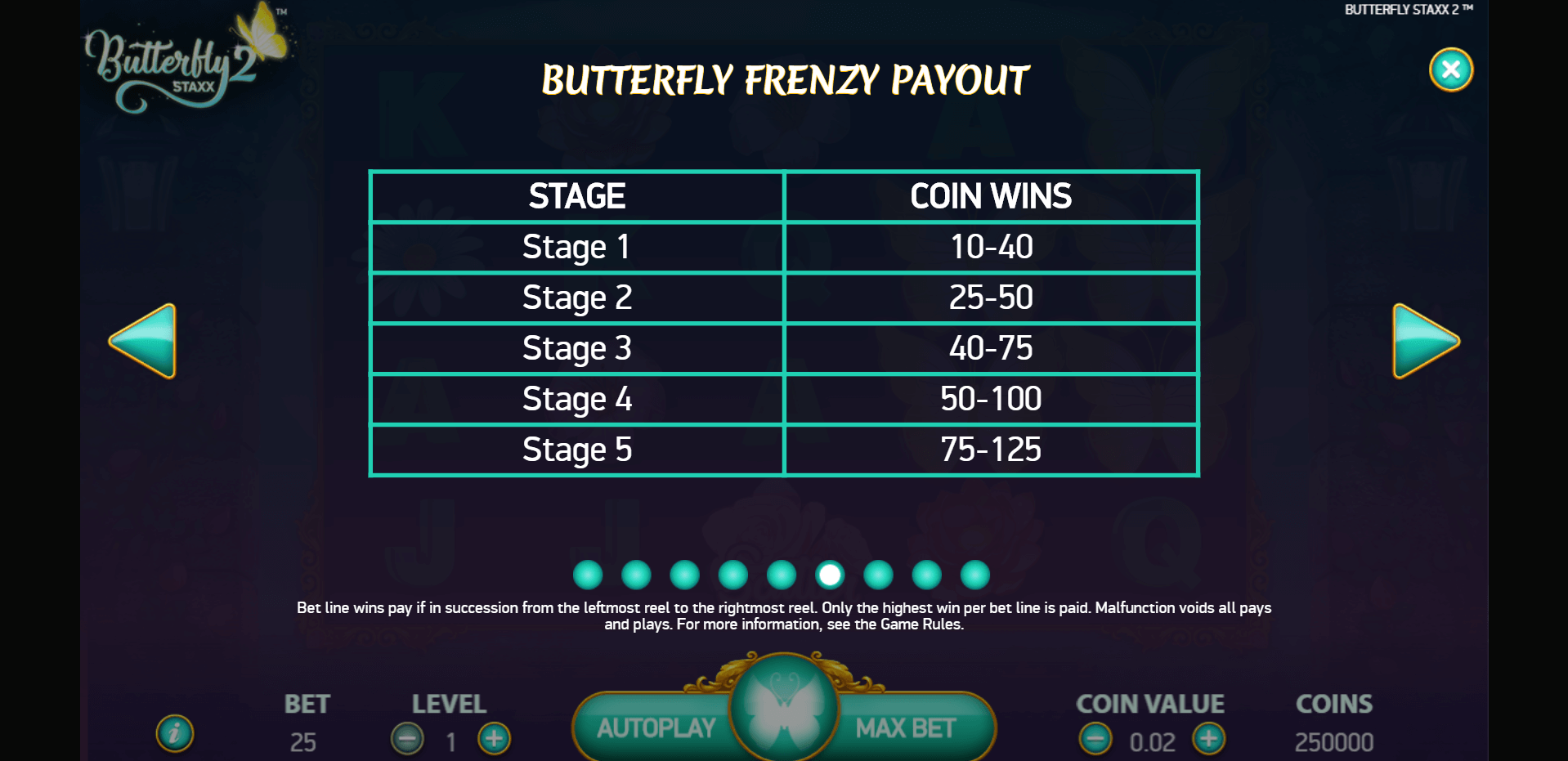 butterfly staxx 2 slot machine detail image 5