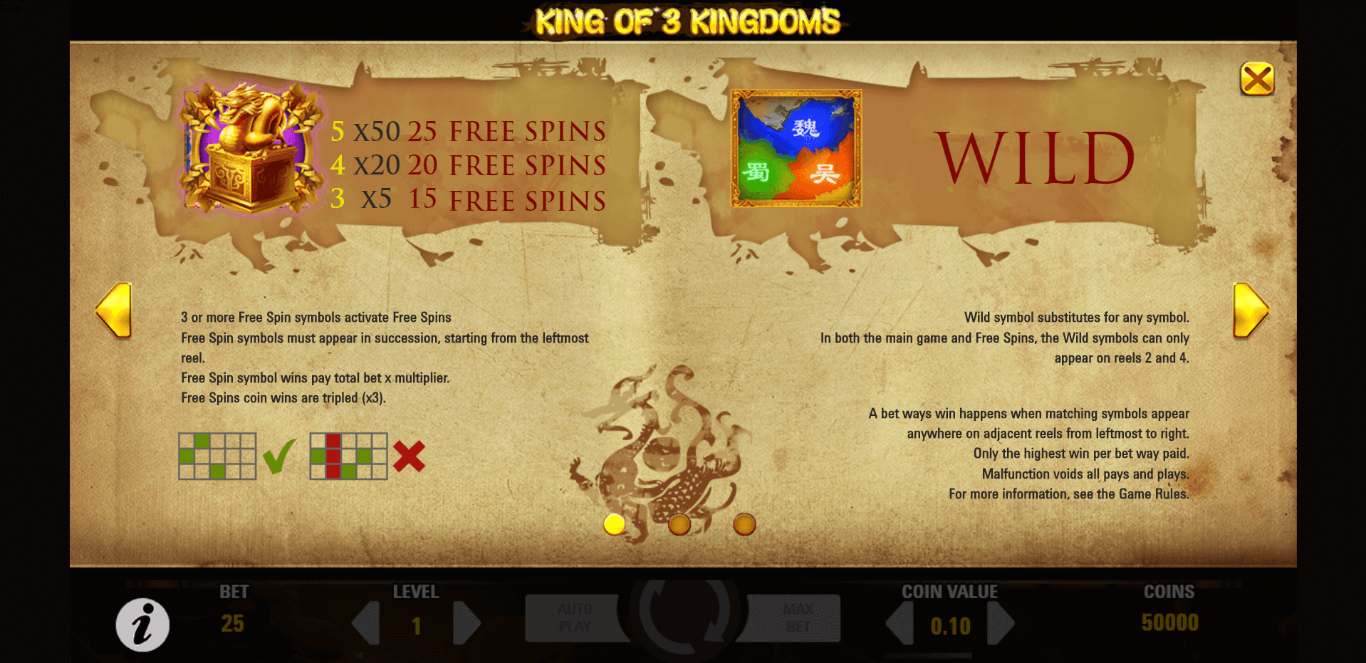 king of 3 kingdoms slot machine detail image 0