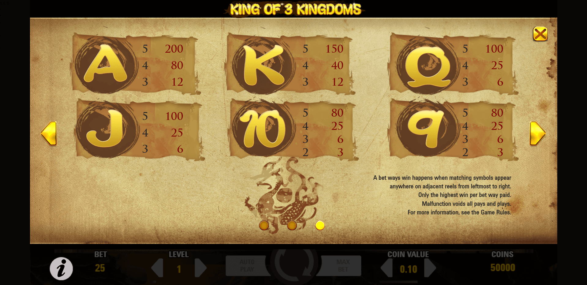 king of 3 kingdoms slot machine detail image 2