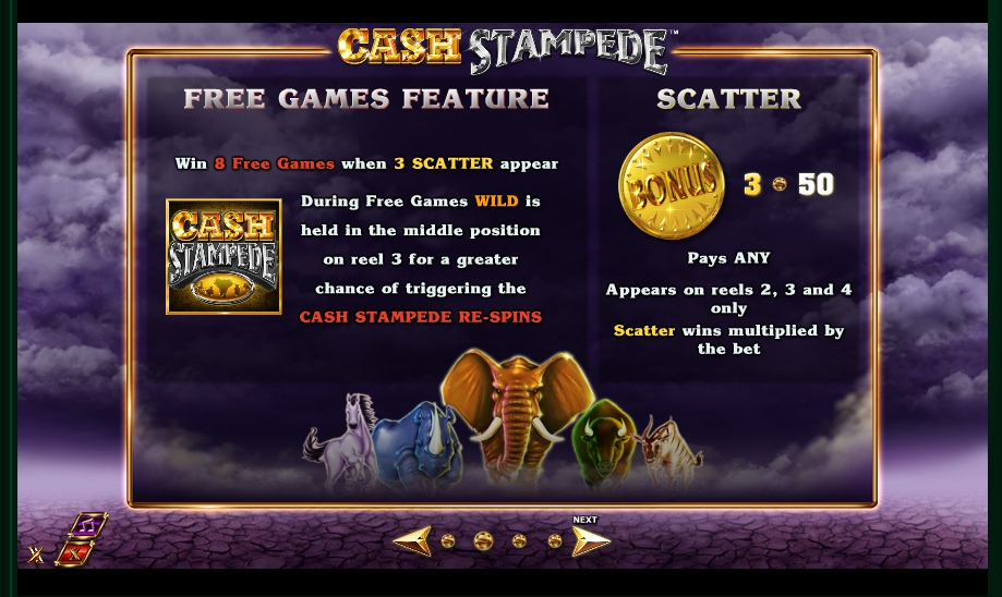 cash stampede slot machine detail image 2