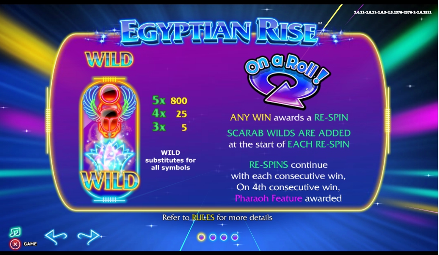 egyptian rise slot machine detail image 3